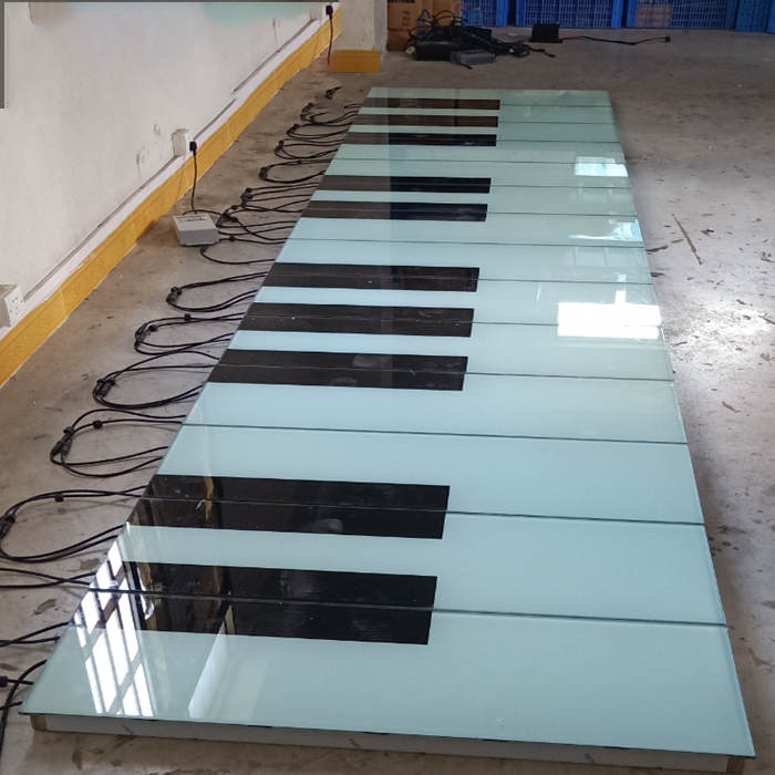 support customize giant floor piano/ piano floor tiles/ foot led dancing piano mat adults