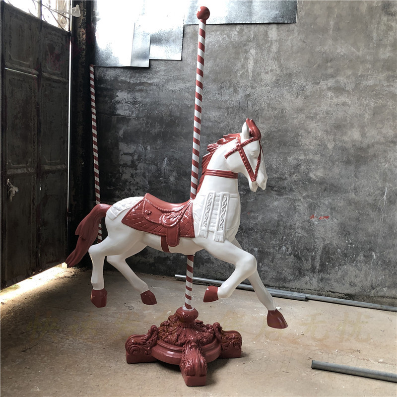 High quality large carousel horse statue fiberglass horse for carousel amusement park rides equipment