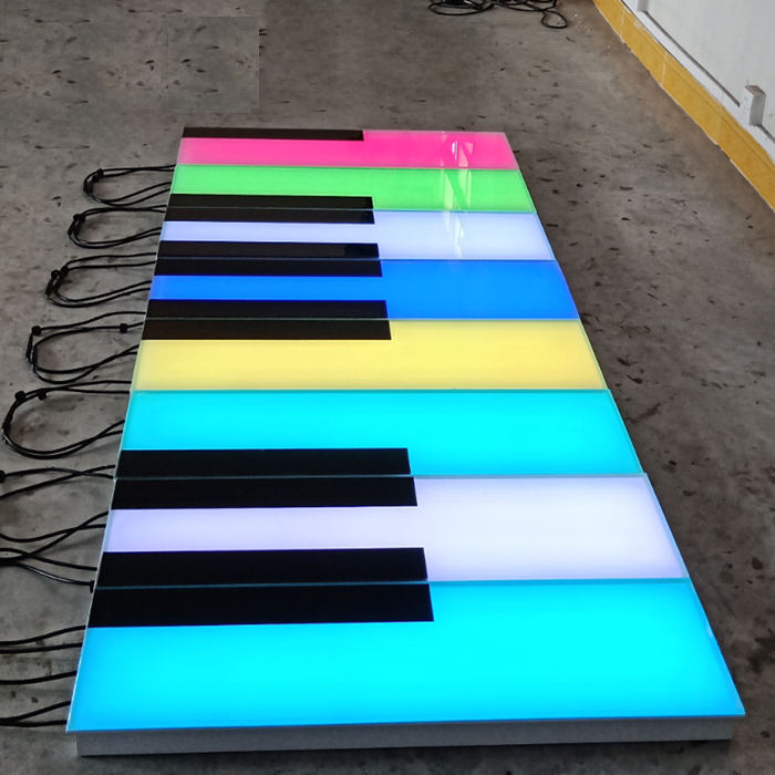 support customize giant floor piano/ piano floor tiles/ foot led dancing piano mat adults