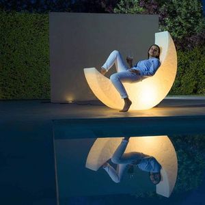 customized color LED lighting moon glowing swing Illuminated Crescent chair for large shopping mall decor