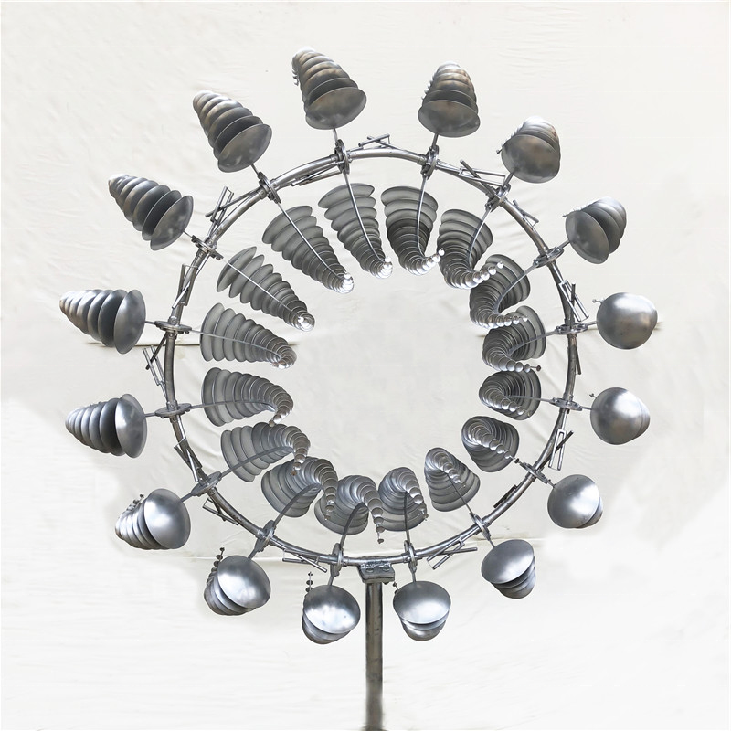 Large lighting metal crafts stainless steel art wind kinetic sculpture for garden decoration