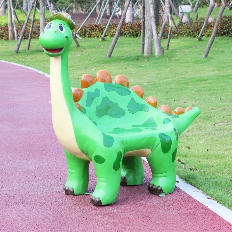 Fiberglass Animal Seat/Animal shaped bench/resin cartoon dinosaur chair For amusement park decor