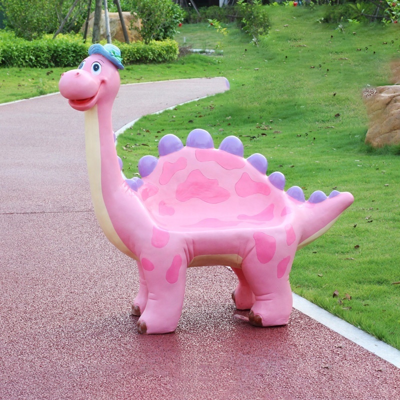 Fiberglass Animal Seat/Animal shaped bench/resin cartoon dinosaur chair For amusement park decor