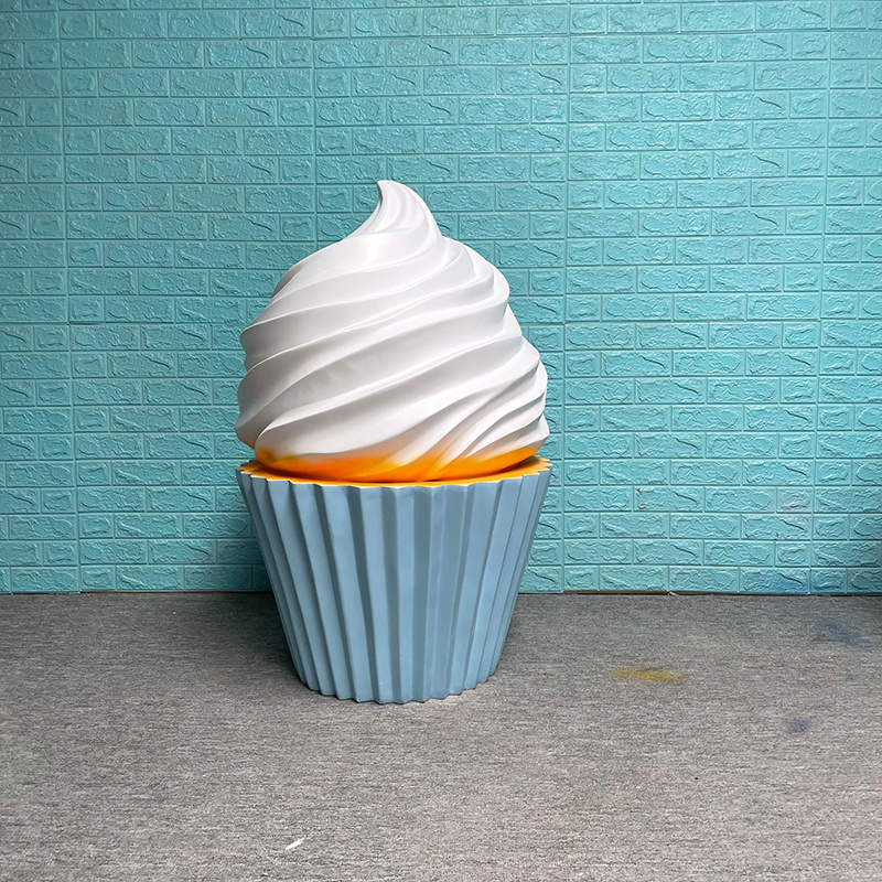 3ft cupcake ice cream statue/ large resin ice cream props/ foam cupcake giant ice cream cone