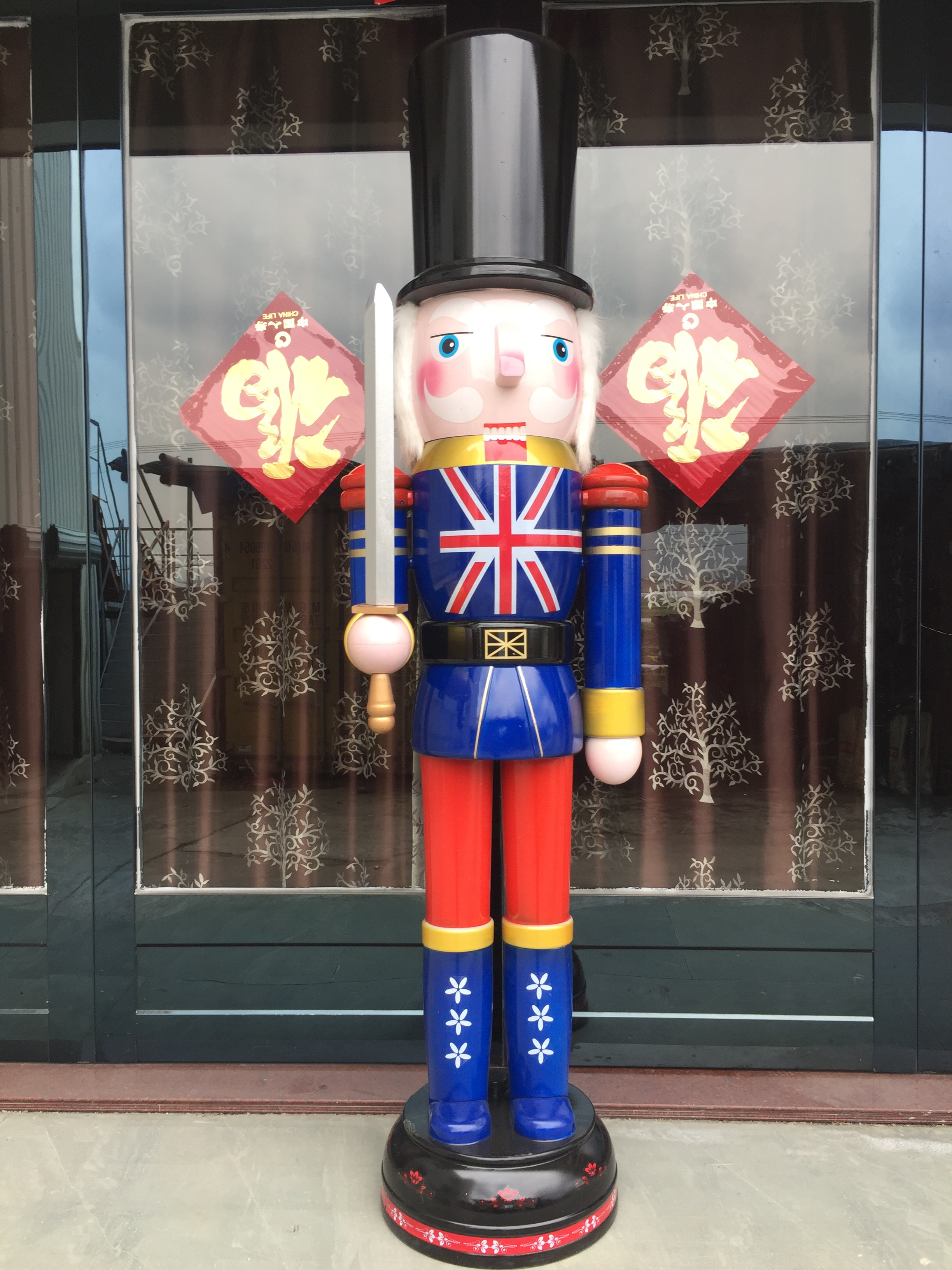 Wholesale Large giant Christmas ornaments nutcracker decorations giant 6ft life size nutcracker soldiers statue