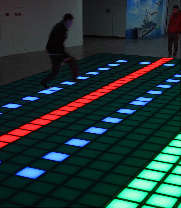 pressure sensitive interactive led light up floor/neon remote control interactive led dance floor for kid game