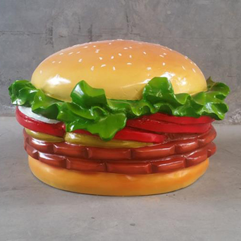 Restaurant Decoration Resin Cook Sculpture Fiberglass Pizza Hamburger Candy Statue