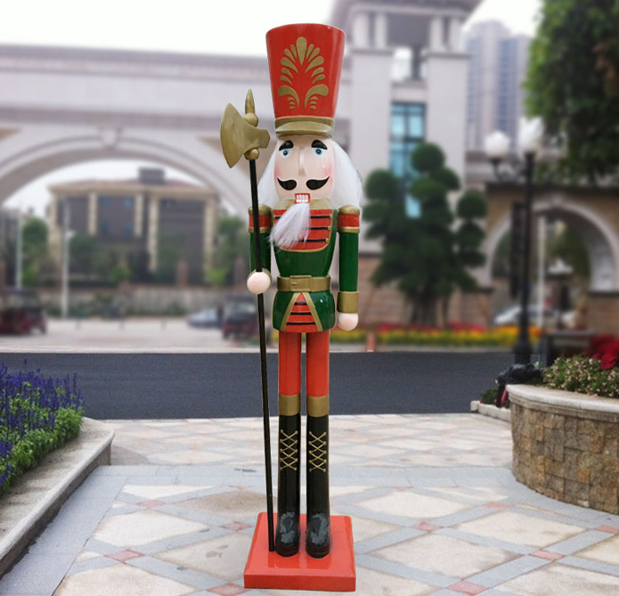 Promotion Giant 3ft 5ft 6ft Resin Large Christmas Nutcracker Soldier Fiberglass Christmas Sculpture