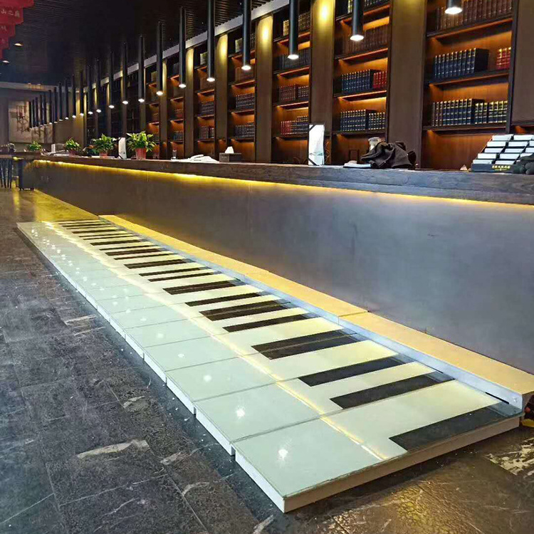 interactive art outdoor props LED brick light giant floor piano for kids