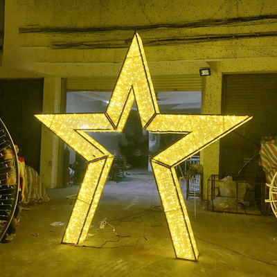 New Design Waterproof 3D Moon and Star Led Motif Lights Illuminating Outdoor Christmas Decoration