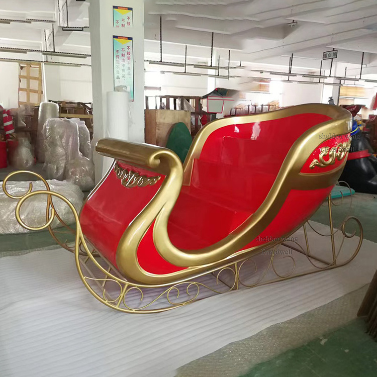 life size santa sleigh for sale/ christmas sleigh reindeer props/ santa claus with reindeer and sleigh outdoor