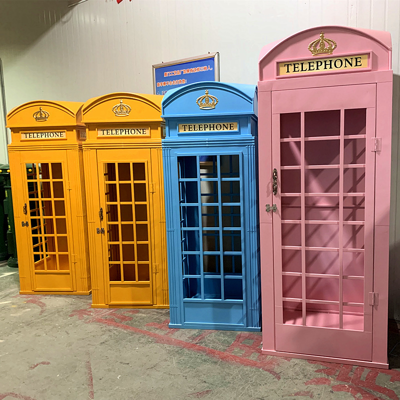 collapsible vintage pink photo booth / wedding party events antique telephone booth props / 2.4m metal durable photo booth