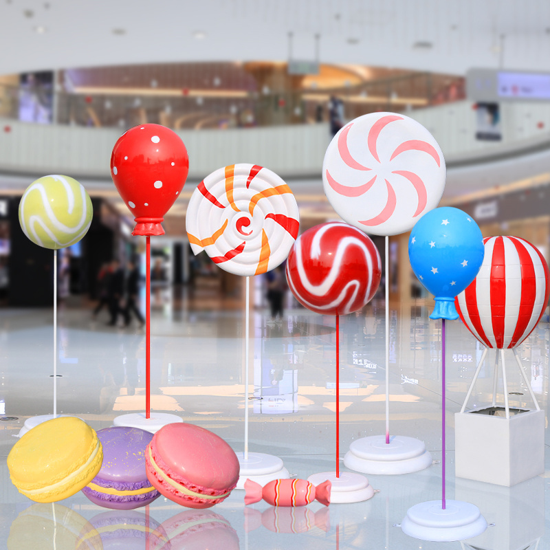 wholesale store display props fiberglass atrium hanging hot air balloon decoration