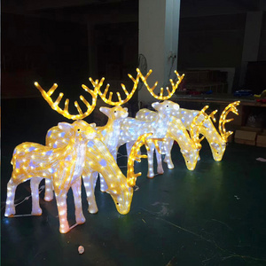 outdoor waterproof acrylic Motif LED Light animal figure sculptures reindeer motif light