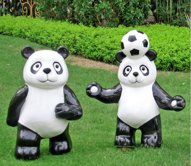 Customized Decor Large Fiberglass Animal Sculpture 3D animal shaped panda lantern led christmas lights outdoor decor