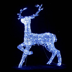 New 3D  LED Outdoor Christmas Standing Reindeer Deer Motif Light For Yard Decoration