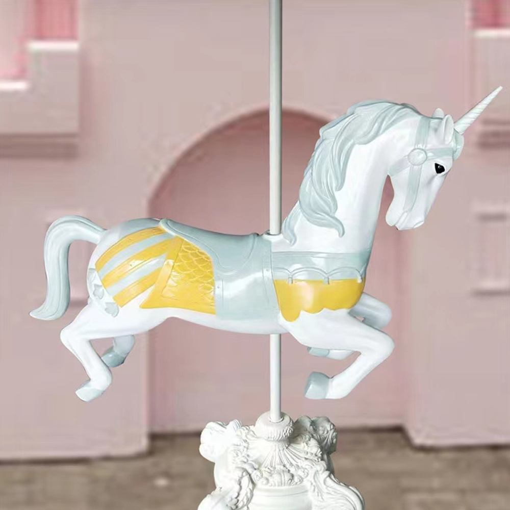 Party decoration fiberglass carousel sculptures/jumping castle carousel/mini fairground rides small carousel for sale