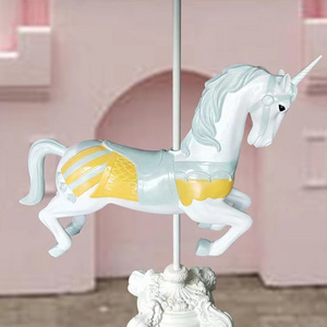 Party decoration fiberglass carousel sculptures/jumping castle carousel/mini fairground rides small carousel for sale