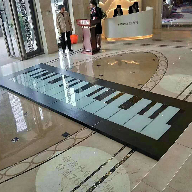 China hot sale commercial props digital giant LED floor grand piano for kids