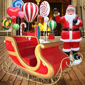 outdoor Christmas decorations mall  large deer santa sleigh  reindeer light for shop window decoration