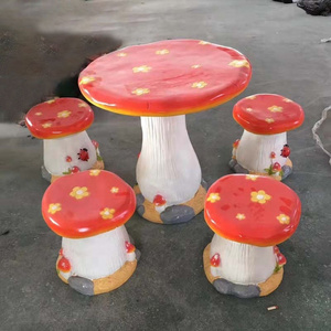 courtyard garden kindergarten forest landscape sculpture decoration outdoor fiberglass mushroom table and chair yard