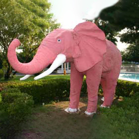 outdoor large pink elephant statues/ life size safari animals resin fiberglass elephant statue props for party