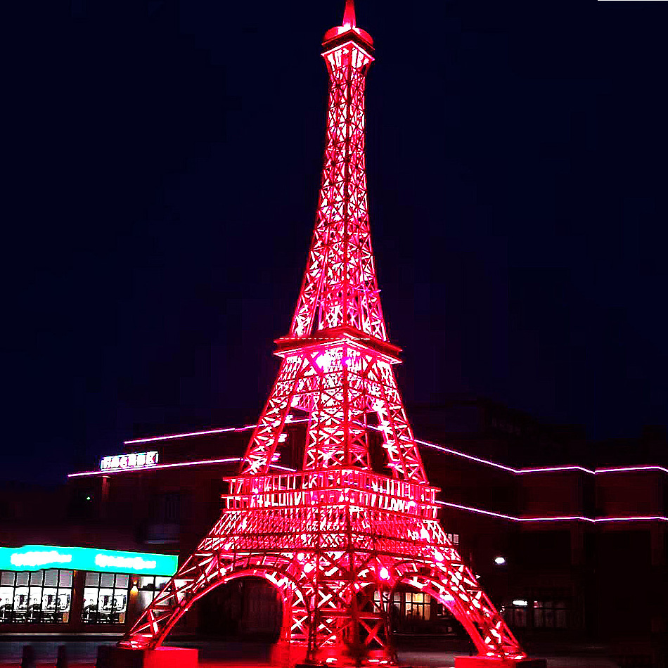 Outdoor giant lighted 3m 6m 10m 15m french large torre eiffel Tower model for city centre decoration