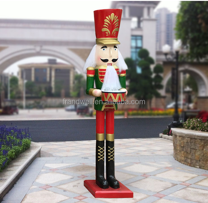 Promotion Giant 3ft 5ft 6ft Resin Large Christmas Nutcracker Soldier Fiberglass Christmas Sculpture