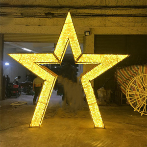 New Design Waterproof 3D Moon and Star Led Motif Lights Illuminating Outdoor Christmas Decoration