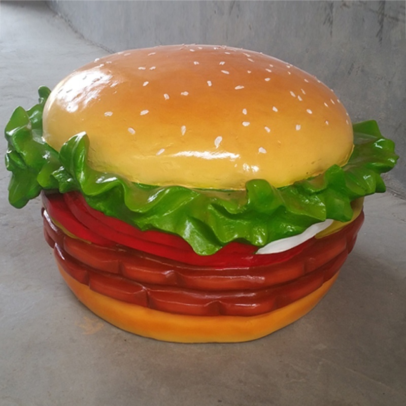 Restaurant Decoration Resin Cook Sculpture Fiberglass Pizza Hamburger Candy Statue