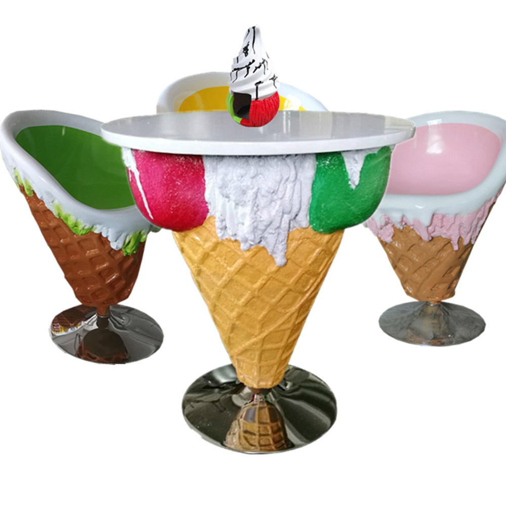 2022 hot selling candy props sculpture giant ice cream cone large melting popsicles statues