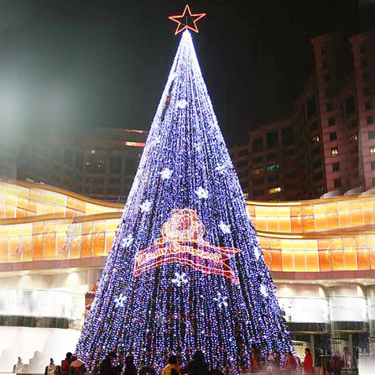 Customized luxury christmas decorations outdoor wire tall large metal frame christmas trees