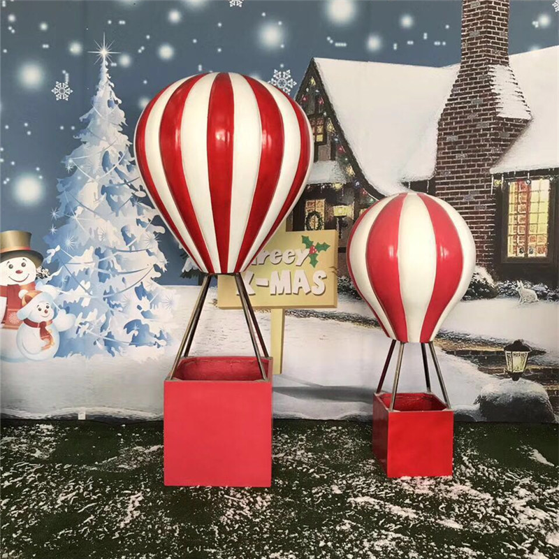 wholesale store display props fiberglass atrium hanging hot air balloon decoration