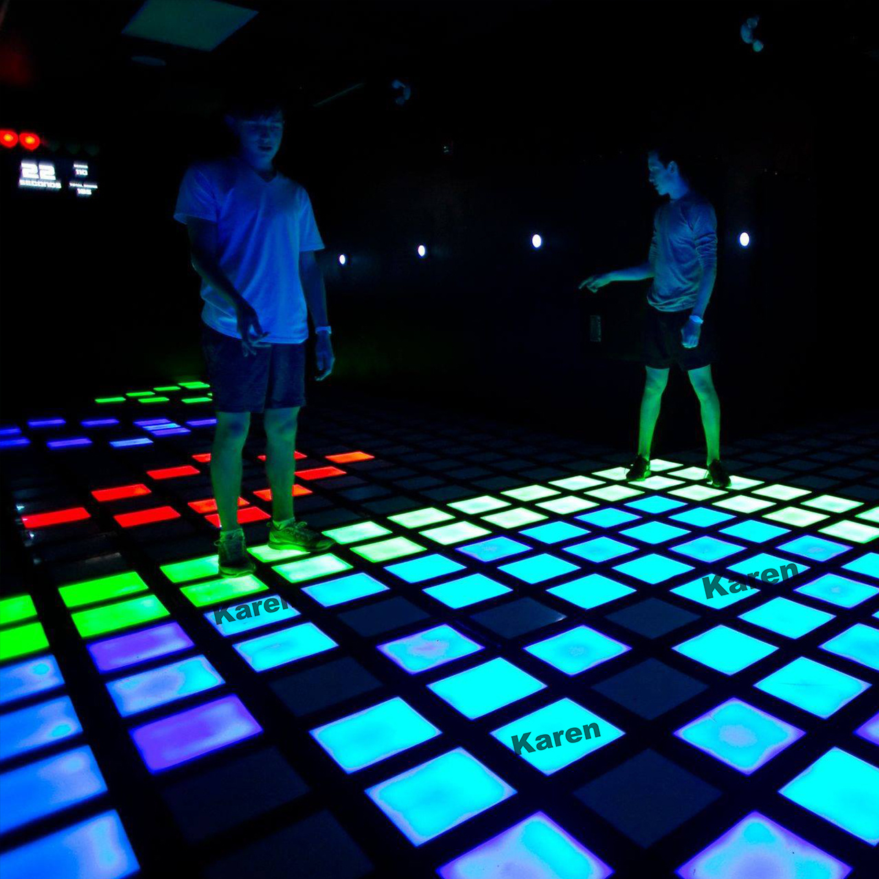 Portable Magnet 3D Activate Game Led Floor 30x30cm Interactive Light Active Game Led Floor For Dance Room