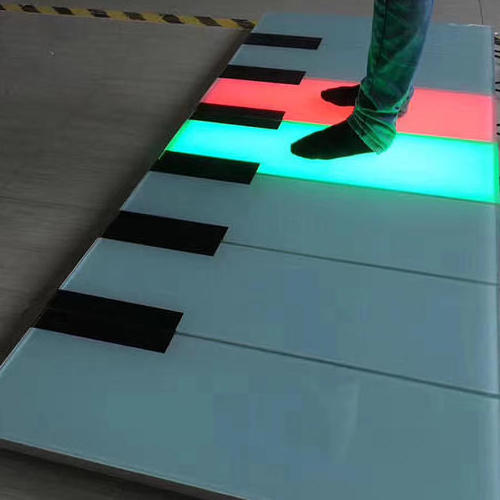 interactive art outdoor props LED brick light giant floor piano for kids