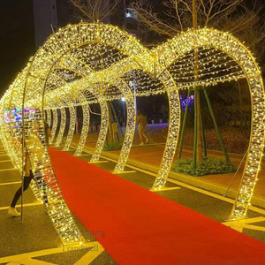 large outdoor lighted heart shaped sculpture/used commercial christmas arch decorations/walk through heart shaped motif light