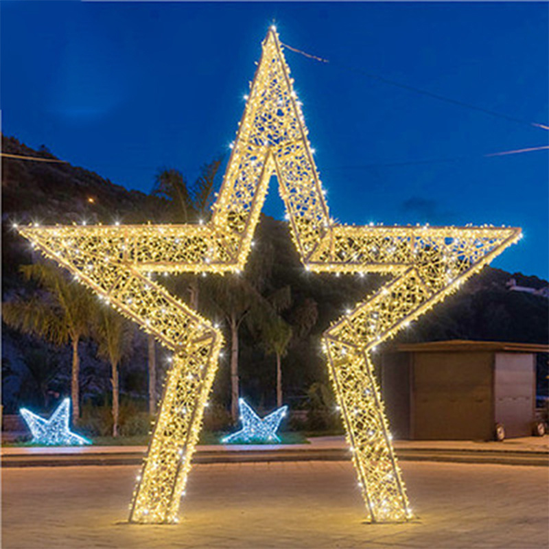 New Design Waterproof 3D Moon and Star Led Motif Lights Illuminating Outdoor Christmas Decoration