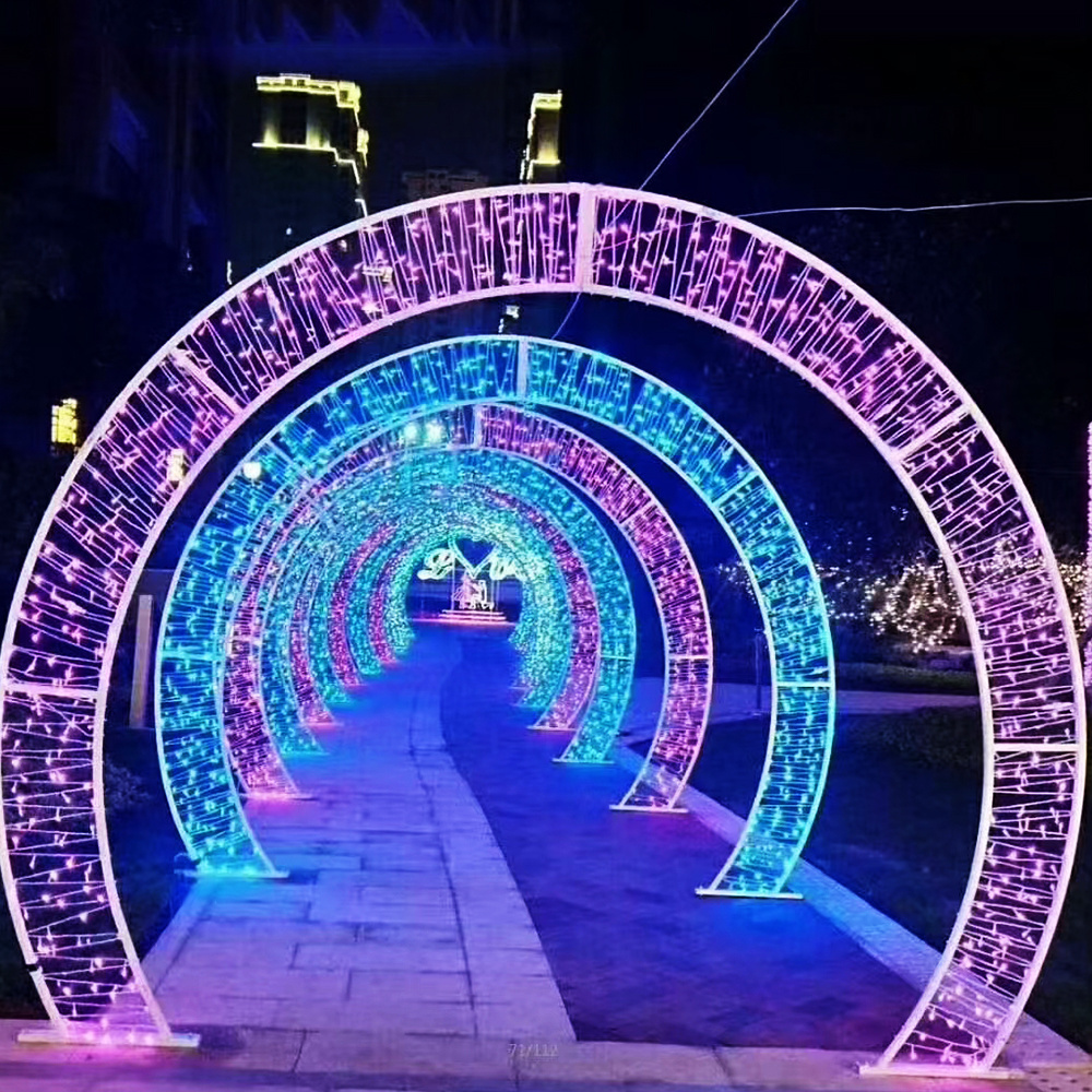 Custom  illumination decorative light wedding arch/outdoor led arch lights