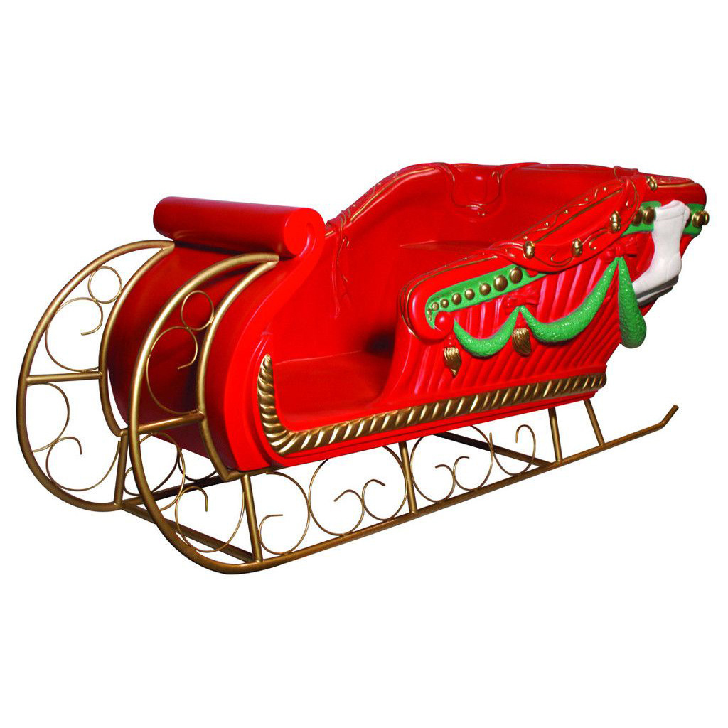 Customized New Design Life Size Christmas Fiberglass Santa Sleigh for Shopping Mall Center