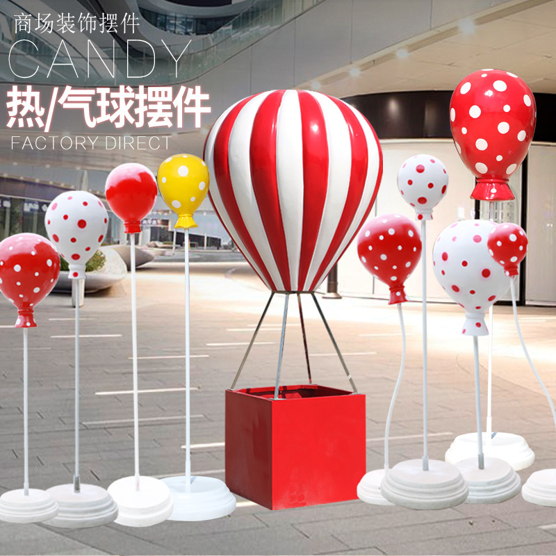 wholesale store display props fiberglass atrium hanging hot air balloon decoration