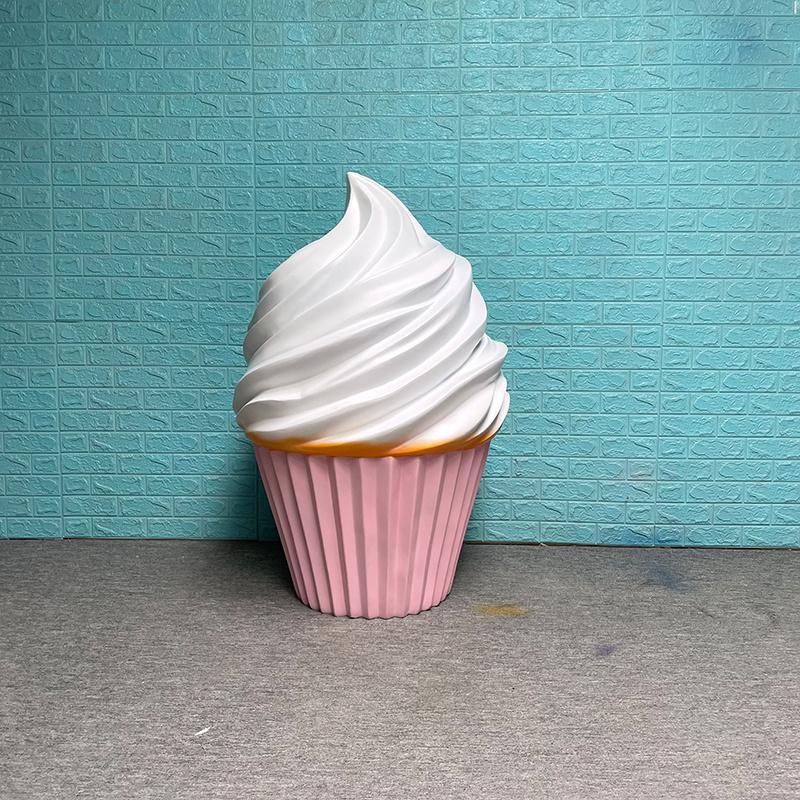 3ft cupcake ice cream statue/ large resin ice cream props/ foam cupcake giant ice cream cone