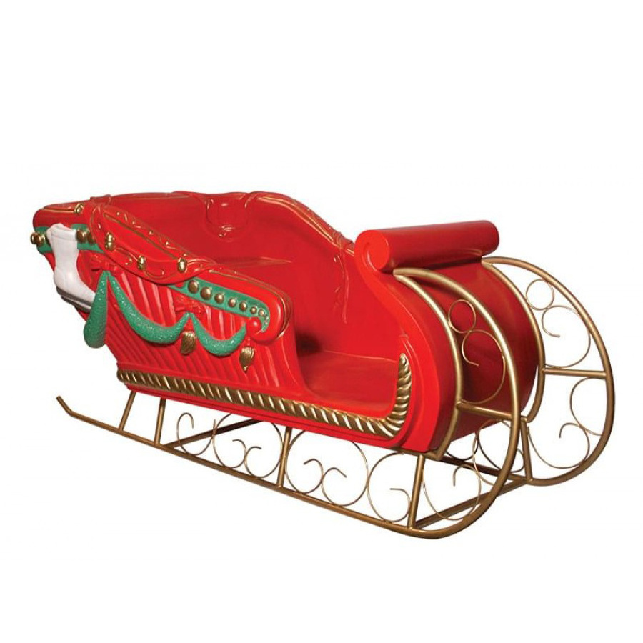 Customized New Design Life Size Christmas Fiberglass Santa Sleigh for Shopping Mall Center