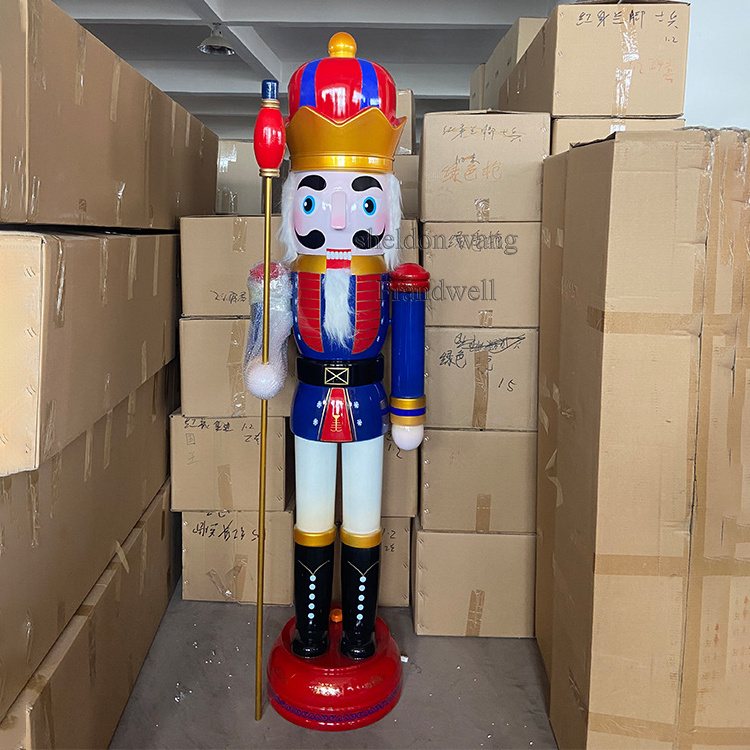 nutcracker christmas 8ft statue/ 8 ft nutcrackers fiberglass outdoor/ pink light outdoor nutcracker