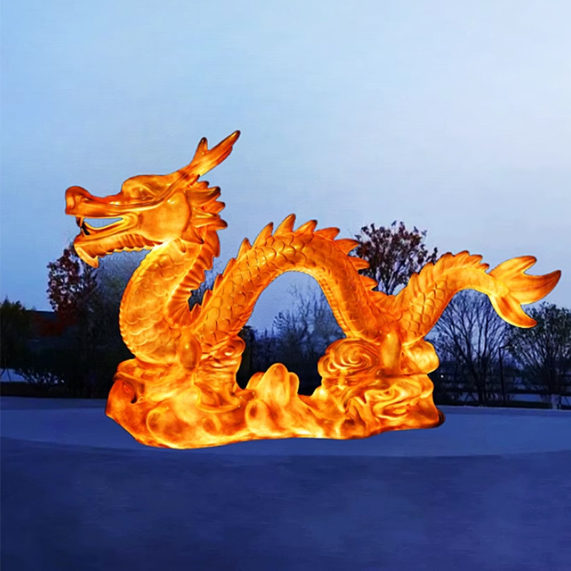 2024 New Chinese Zodiac Dragon Year Decorations Lighting Dragon Lantern PE Animal Lanterns for Sale