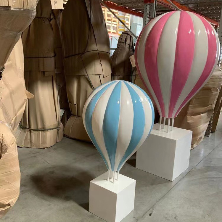 Wholesale outdoor large fiberglass hot air balloon sculpture prop for candy store decoration