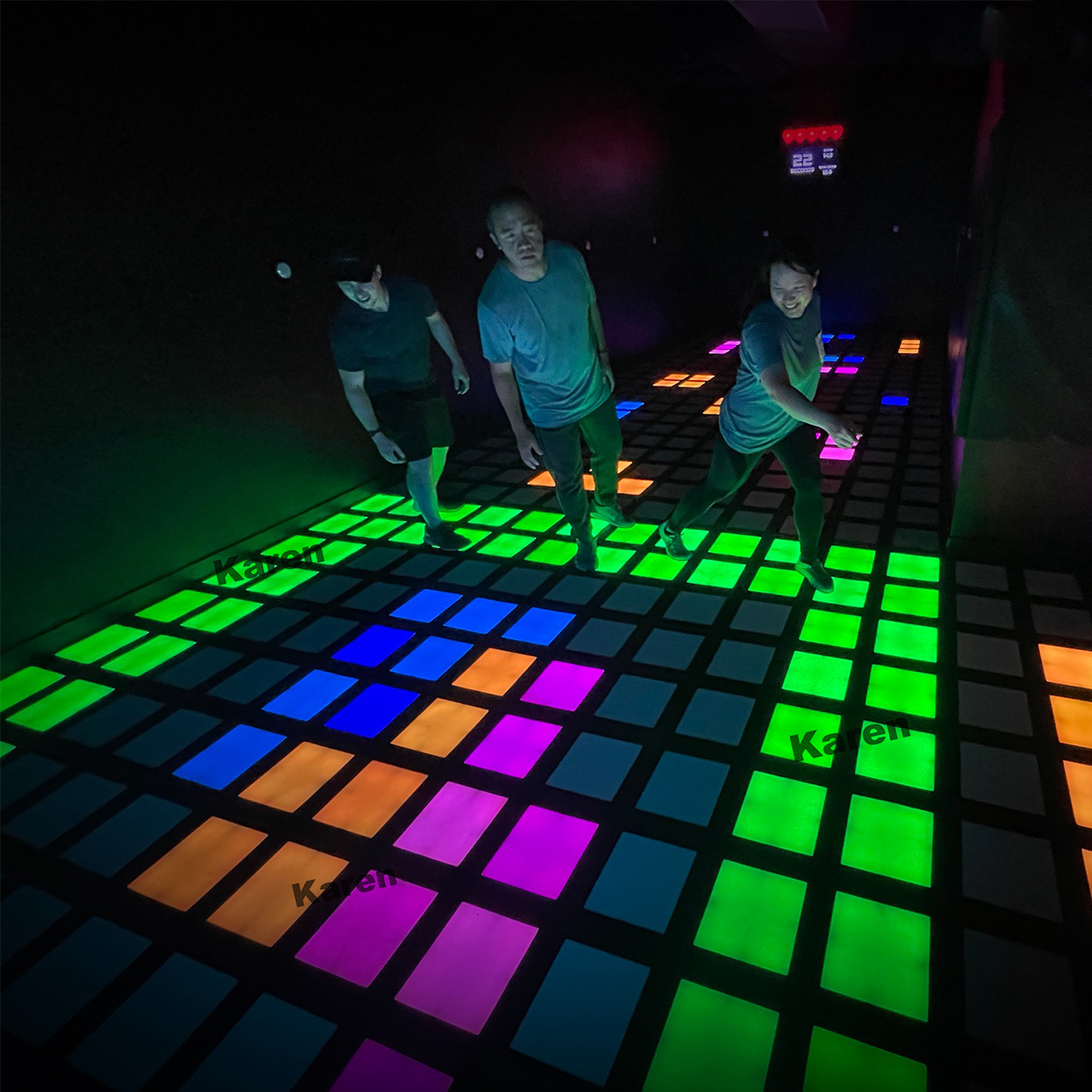 Portable Magnet 3D Activate Game Led Floor 30x30cm Interactive Light Active Game Led Floor For Dance Room