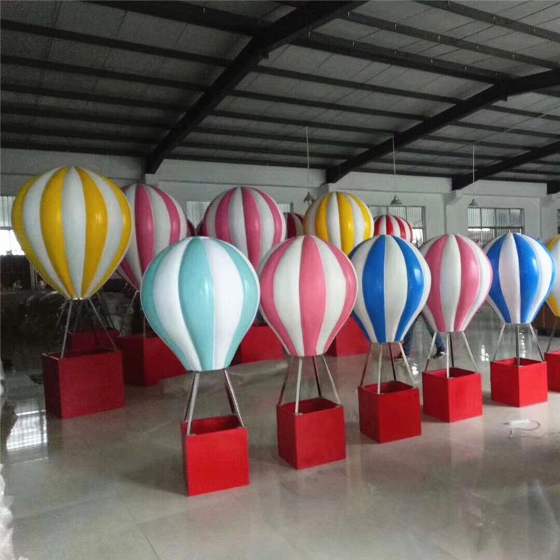 wholesale store display props fiberglass atrium hanging hot air balloon decoration