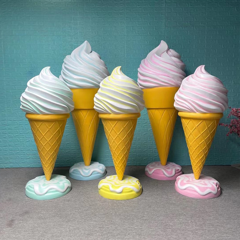 ice cream window  prop display/ hanging ice cream cones fiberglass/ ice cream shop furniture