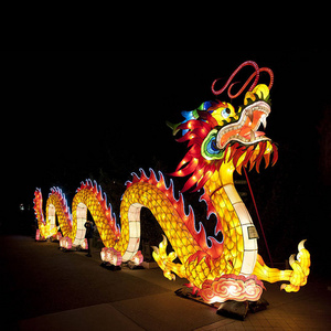 Outdoor Theme Park Decoration Dragon Silk Festival Chinese New Year Lantern For Event Show