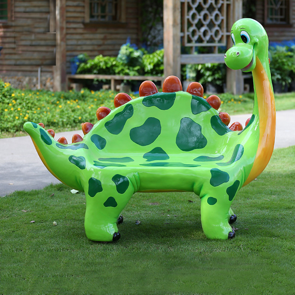 Customized resin fiber glass chair animal chairs dinosaur bench for park decoration